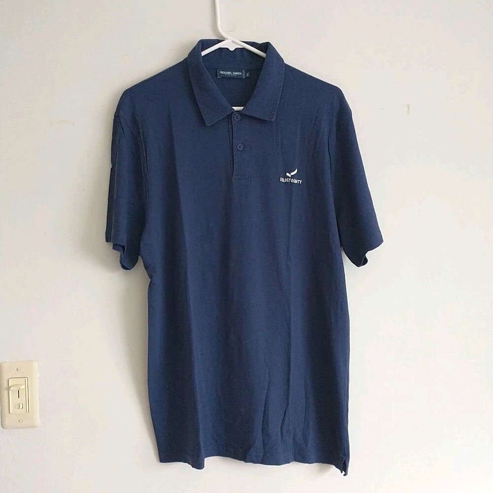 Frescobol Carioca Polo Shirt Mens XXL/S/M*Blue Cotton Linen Blend Corporate Logo